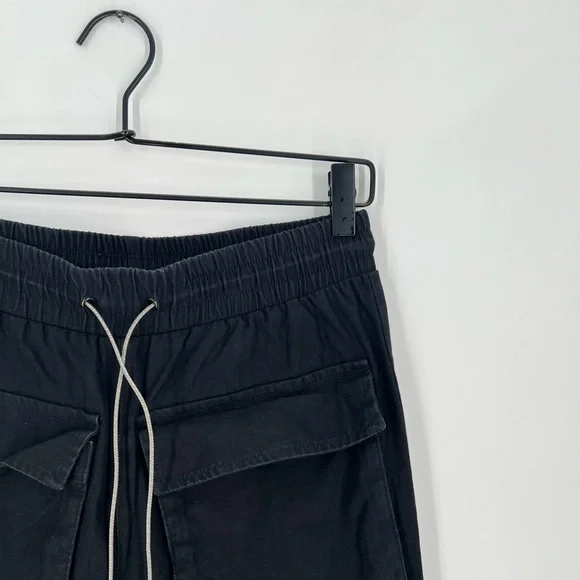 Christos New York Jesus Print Cargo Drawstring Black Jogger Trouser Pants